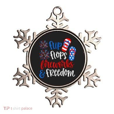 Flip Flops Fireworks And Freedom 4th Of July Us Flag Ornament