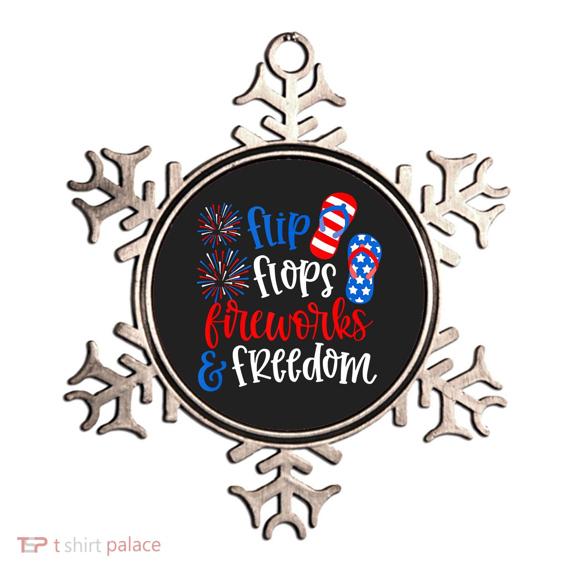 Flip Flops Fireworks And Freedom 4th Of July Us Flag Ornament