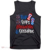 Flip Flops Fireworks And Freedom 4th Of July Us Flag Tank Top thumb 0