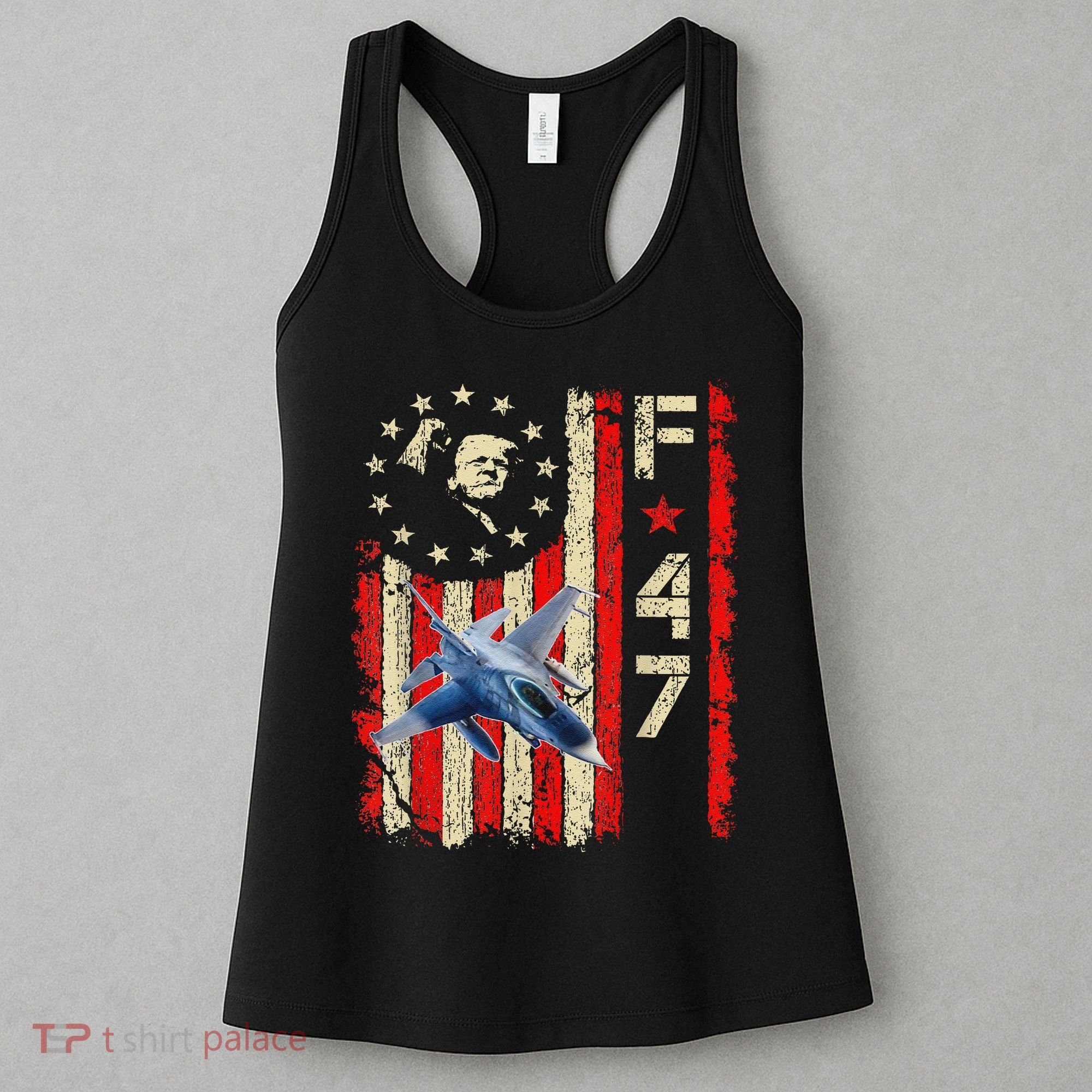 Funny F47 Fighter Jet Trump F-47 Jet Fighter Aircraft Women's Tank Top