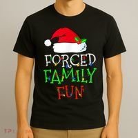 Forced Family Fun Sarcastic Christmas Pajama Family Funny T-Shirt thumb 3