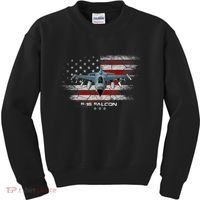 F16 Fighting Falcon Military Jet Aircraft Pilot Veteran Kids Sweatshirt thumb 0