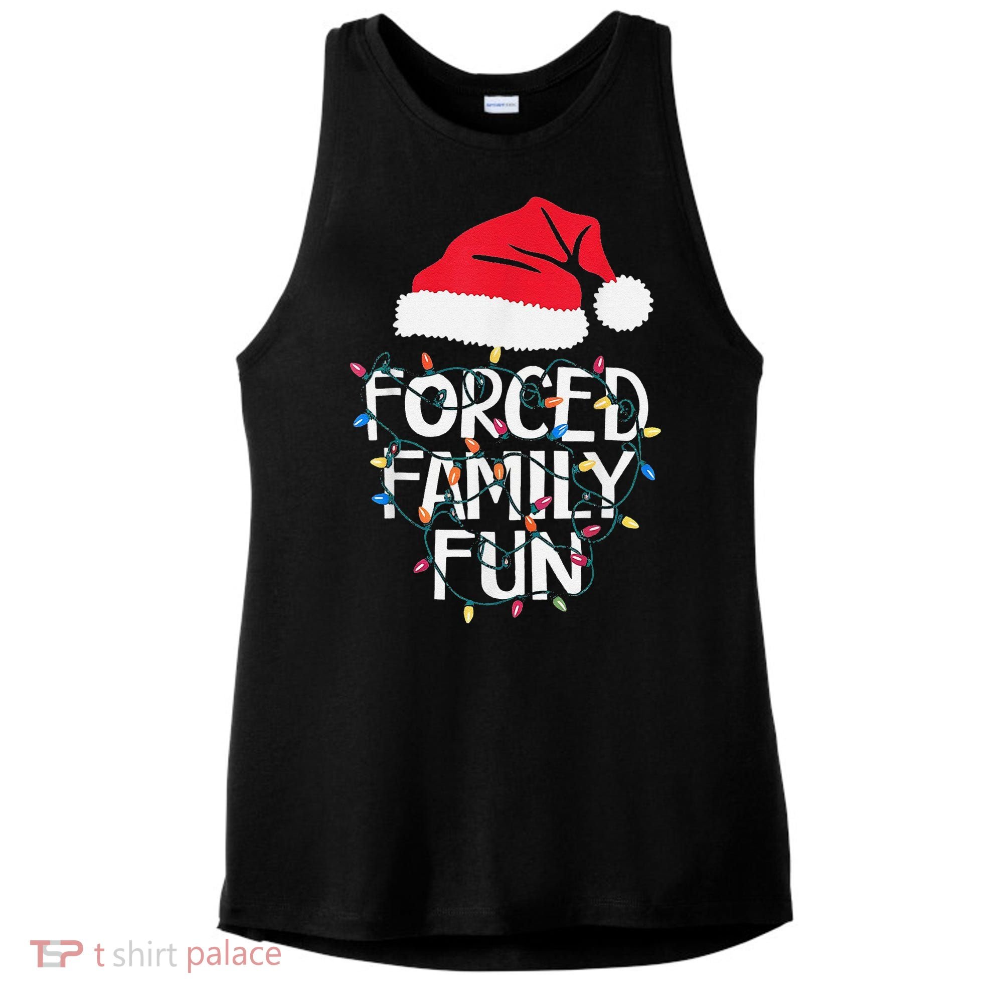 Forced Family Fun Sarcastic Christmas Funny Ladies PosiCharge Tri-Blend Wicking Tank