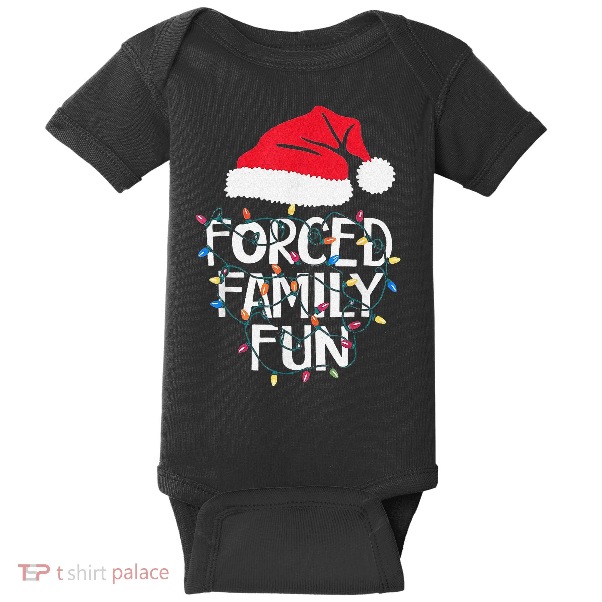 Forced Family Fun Sarcastic Christmas Funny Baby Bodysuit