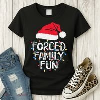 Forced Family Fun Sarcastic Christmas Funny Women's T-Shirt thumb 3