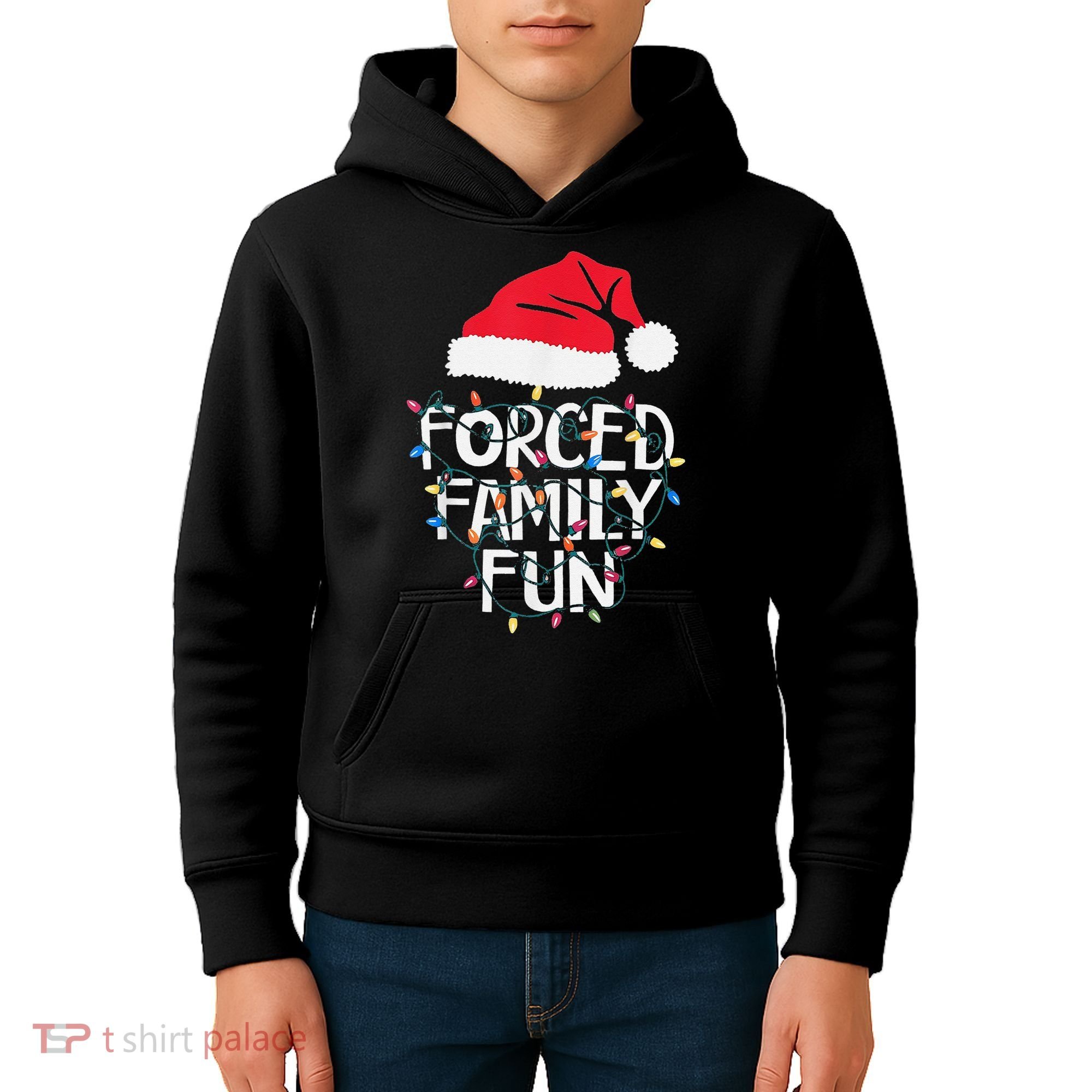 Forced Family Fun Sarcastic Christmas Funny Kids Hoodie