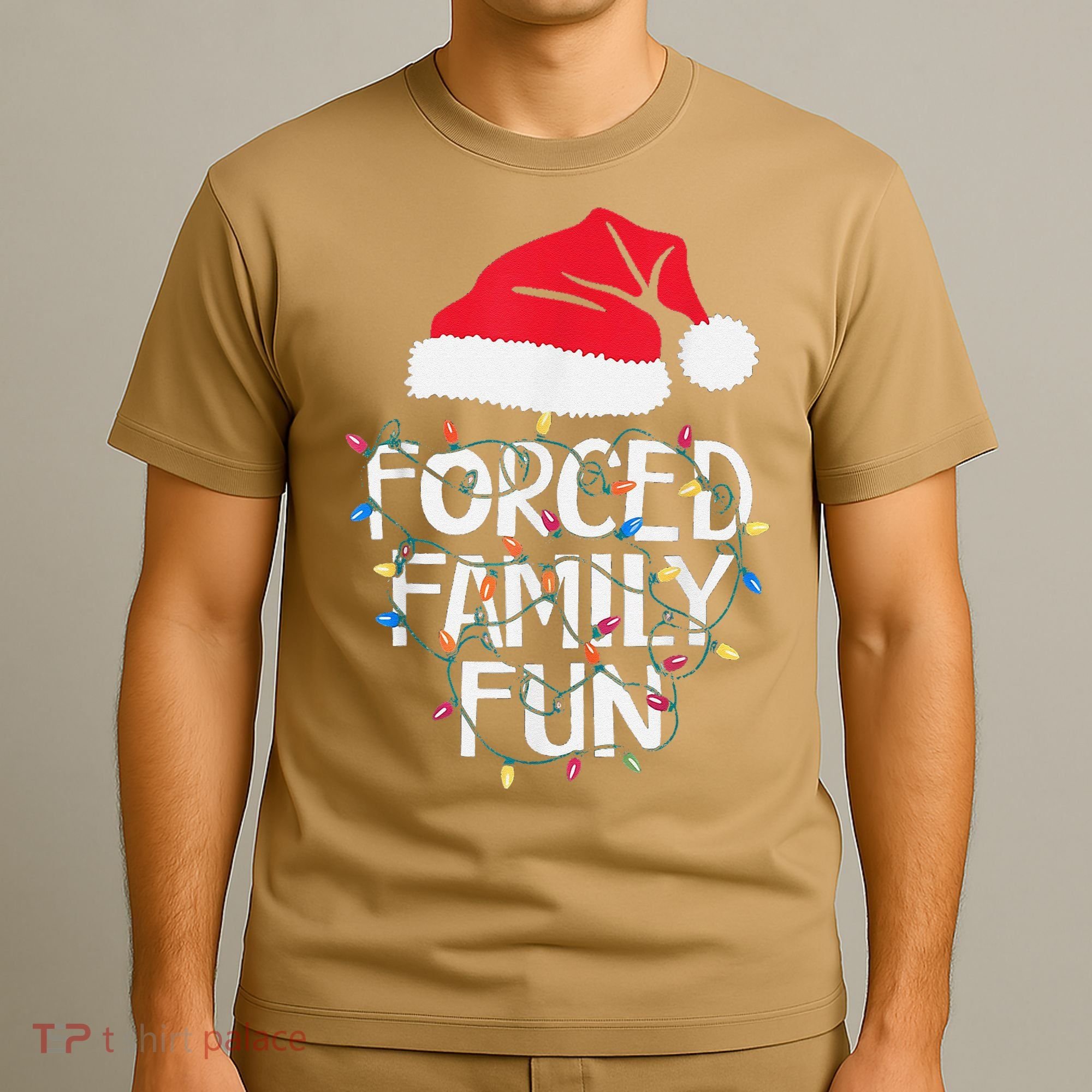 Forced Family Fun Sarcastic Christmas Funny T-Shirt