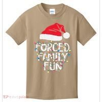 Forced Family Fun Sarcastic Christmas Funny Kids T-Shirt thumb 0