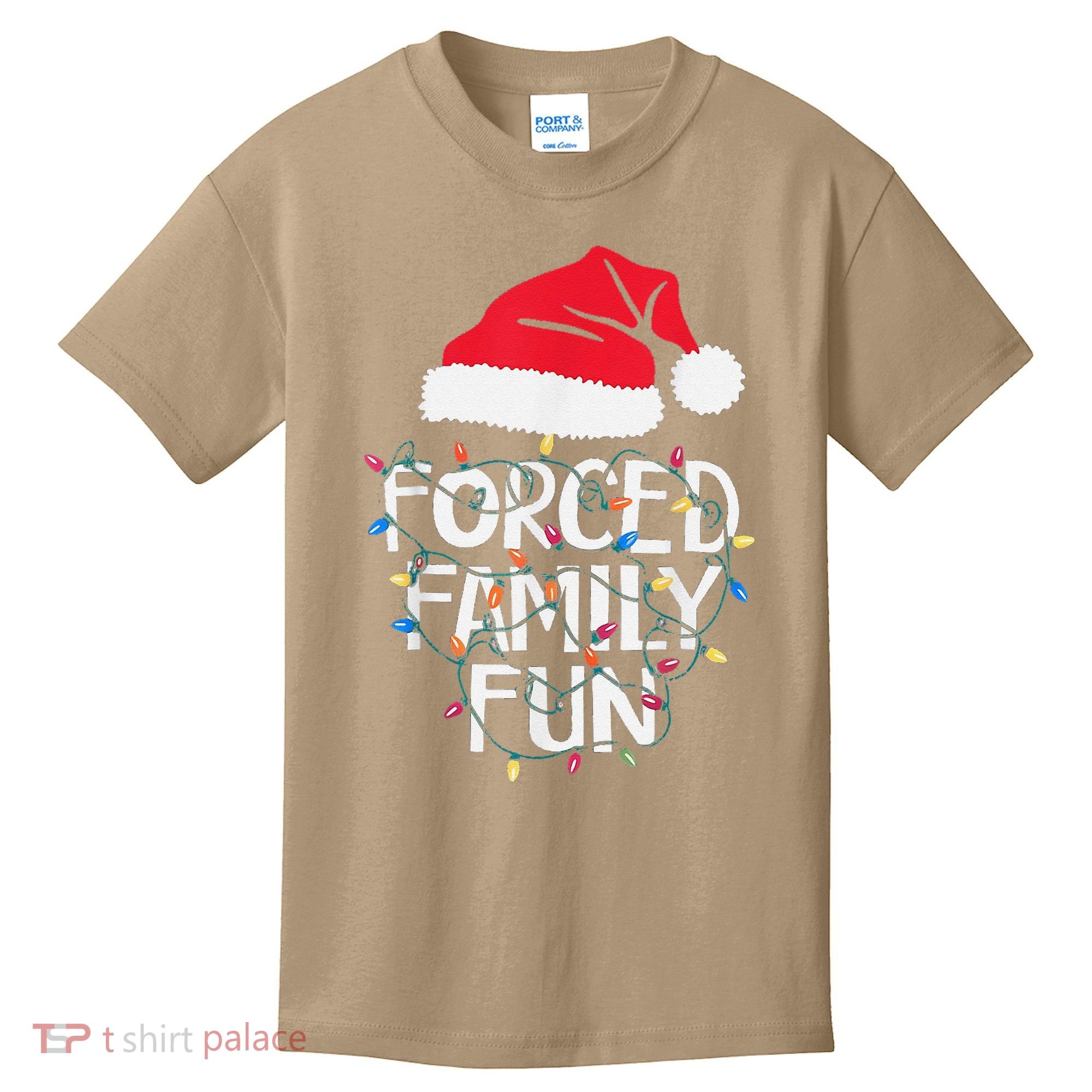 Forced Family Fun Sarcastic Christmas Funny Kids T-Shirt