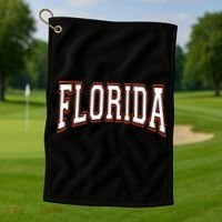 funny Florida FL United States Font  Golf Towel thumb 1