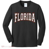 funny Florida FL United States Font  Kids Long Sleeve Shirt thumb 0