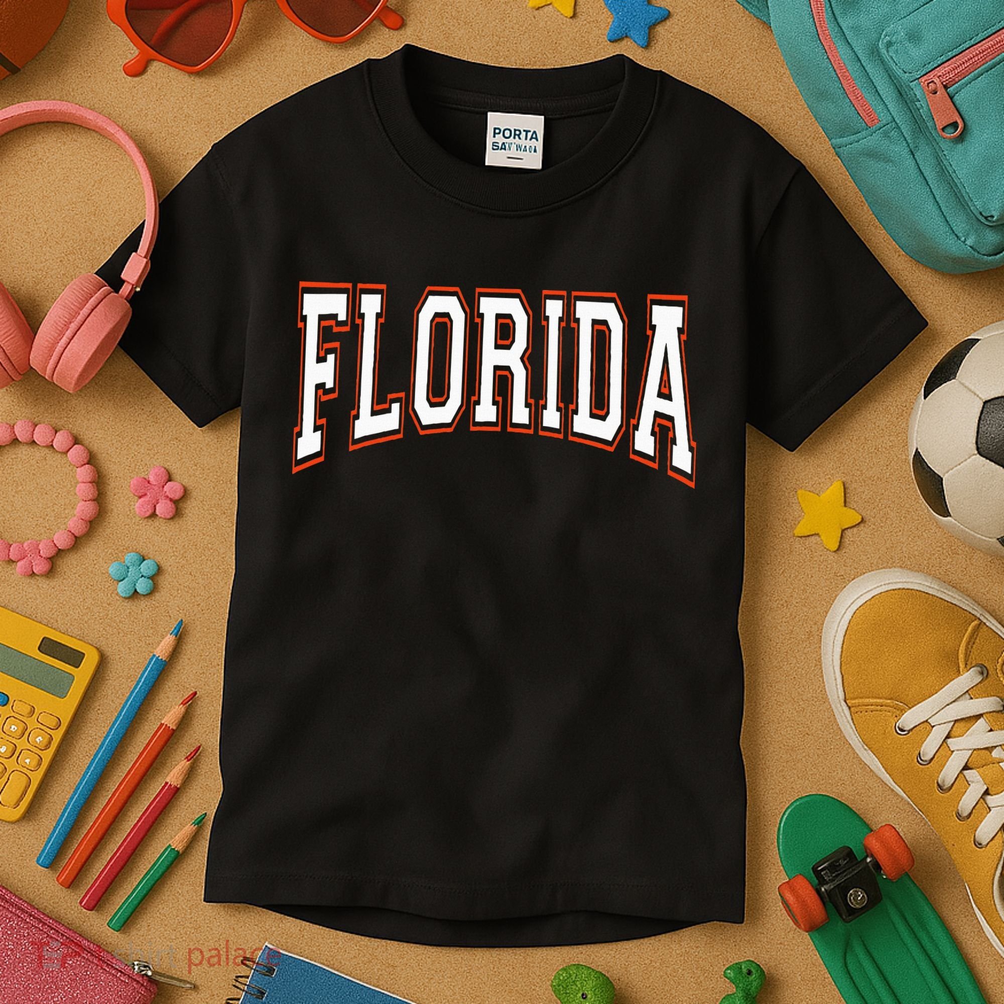 funny Florida FL United States Font  Kids T-Shirt