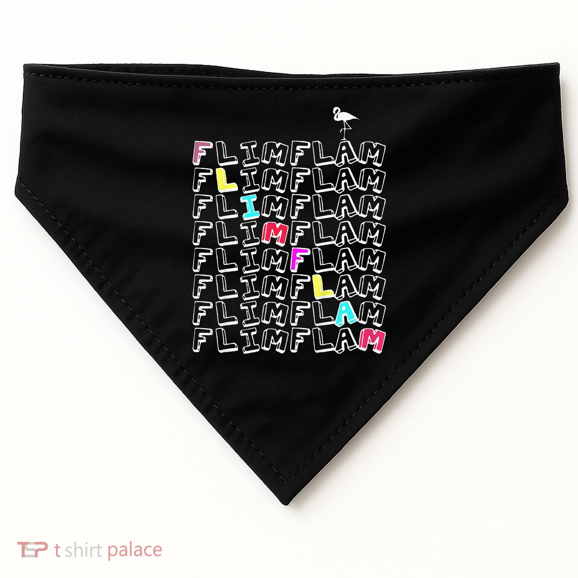 Flim Flam  Funny Flamingo  Gift  USA-Made Doggie Bandana