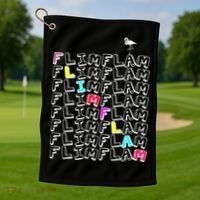 Flim Flam  Funny Flamingo  Gift  Golf Towel thumb 1