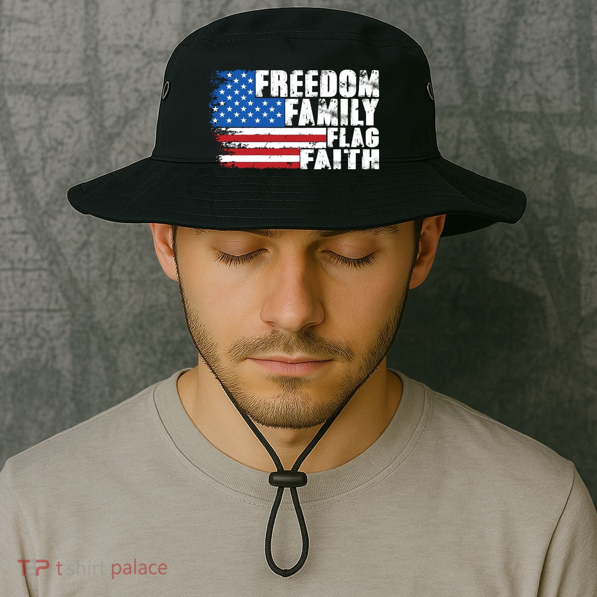 Freedom Family Flag Faith Bucket Hat