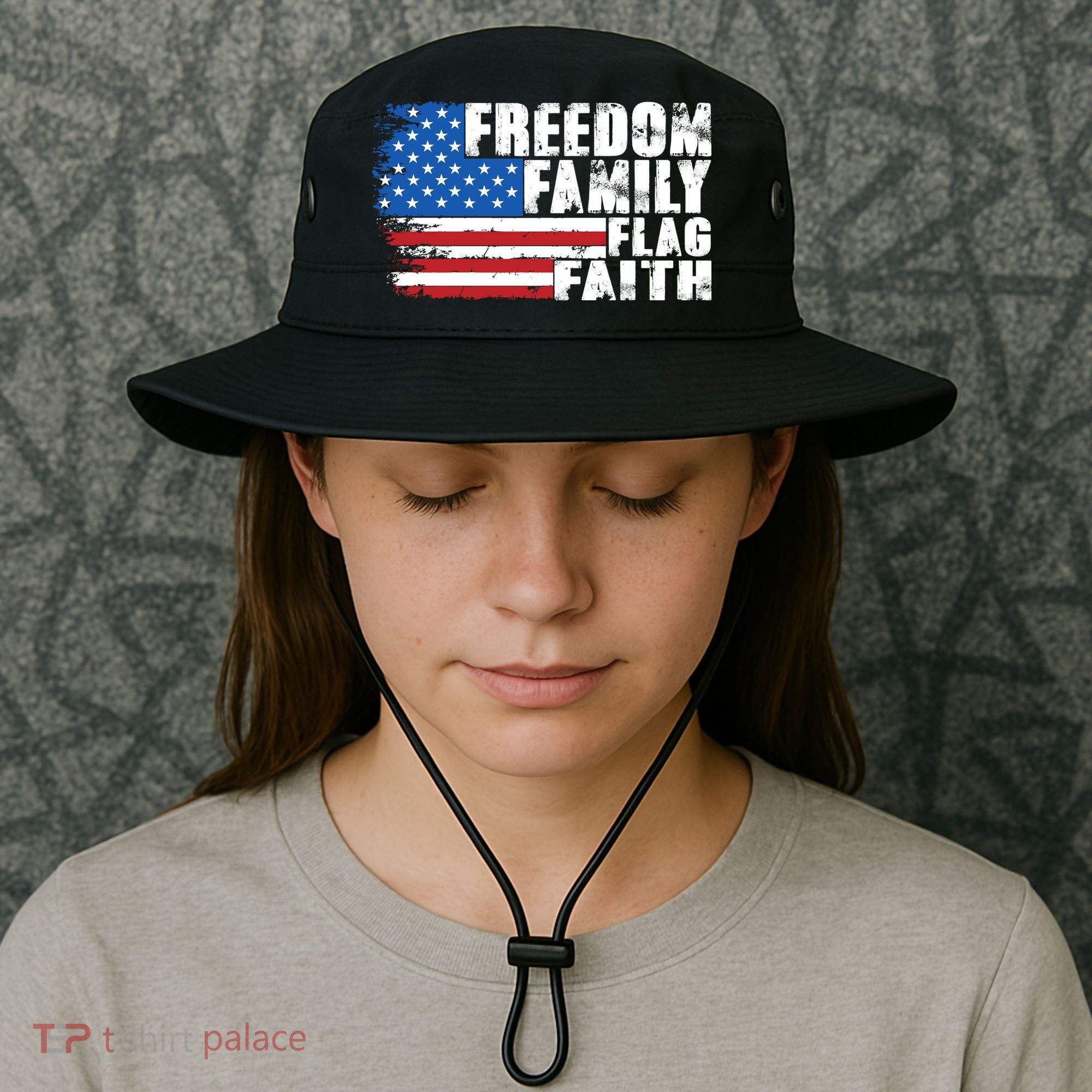 Freedom Family Flag Faith Bucket Hat