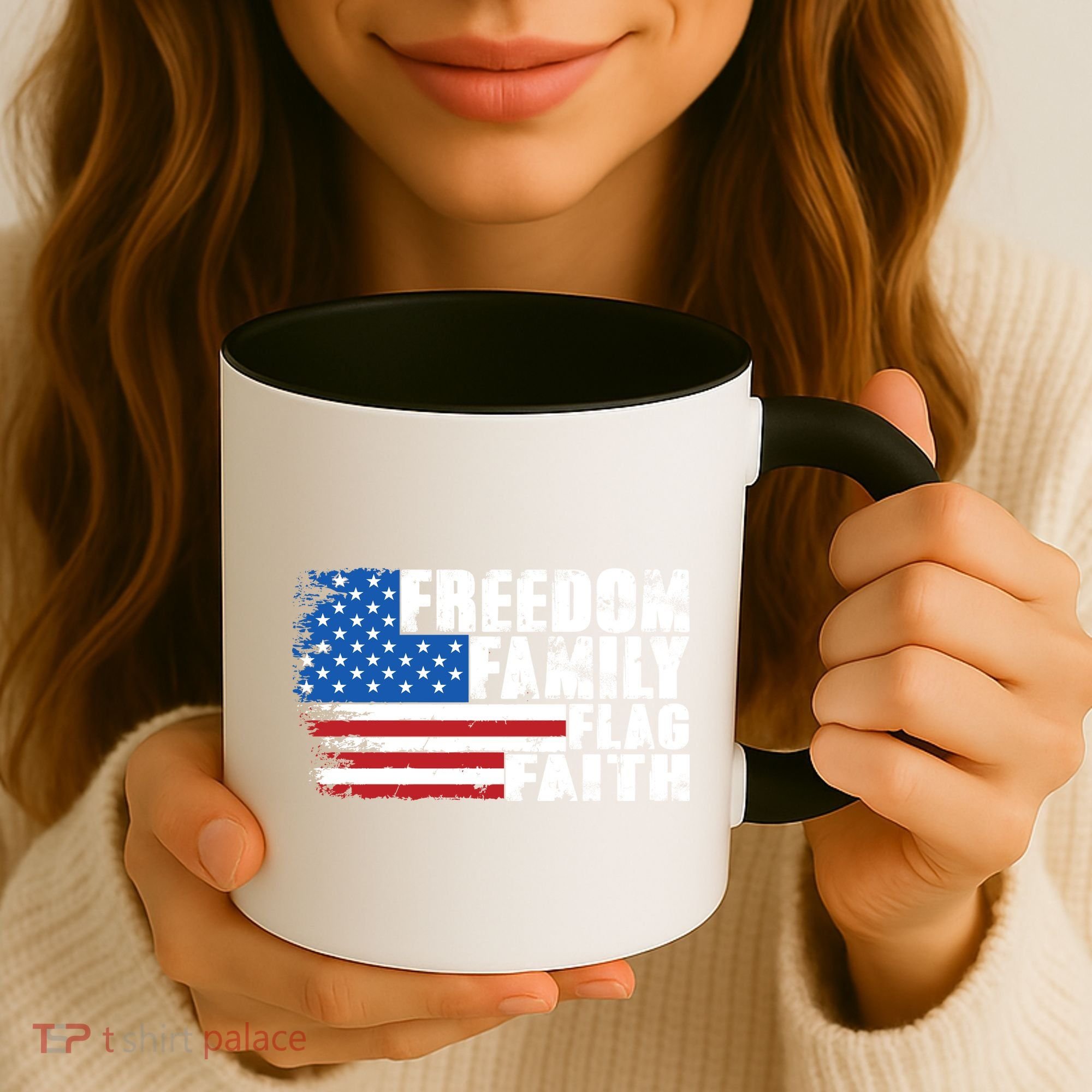 Freedom Family Flag Faith Coffee Mug
