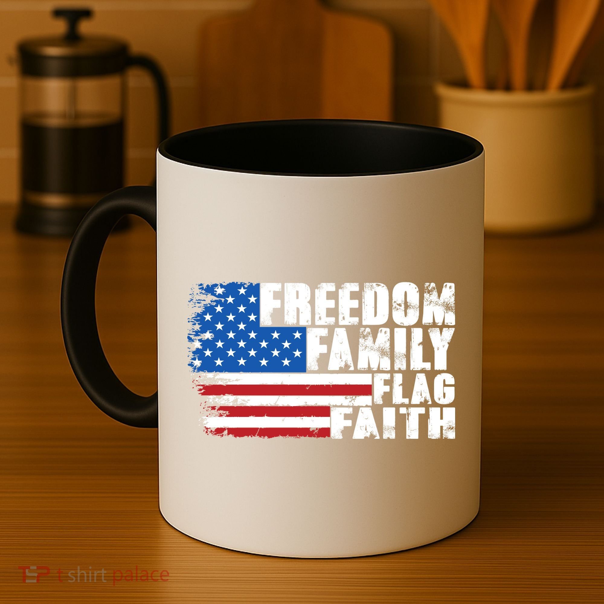 Freedom Family Flag Faith Coffee Mug