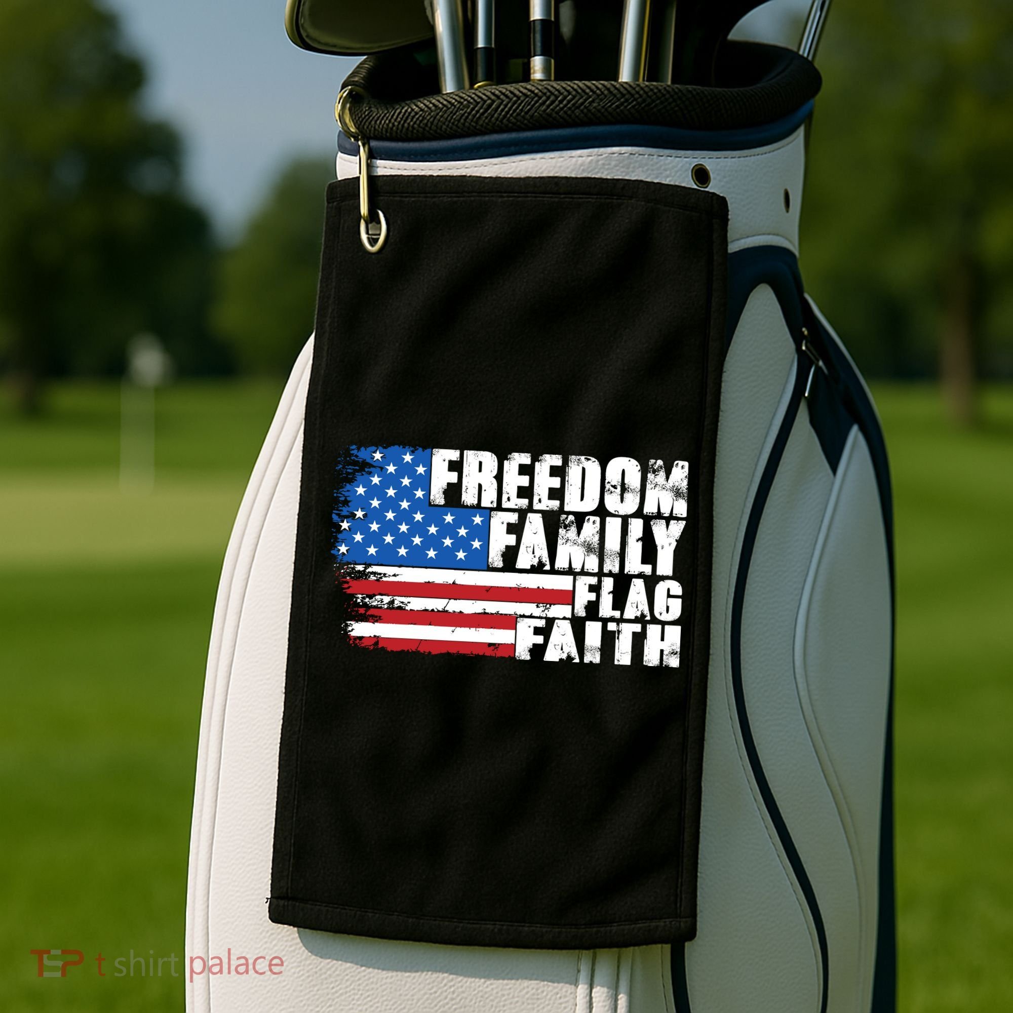 Freedom Family Flag Faith Golf Towel