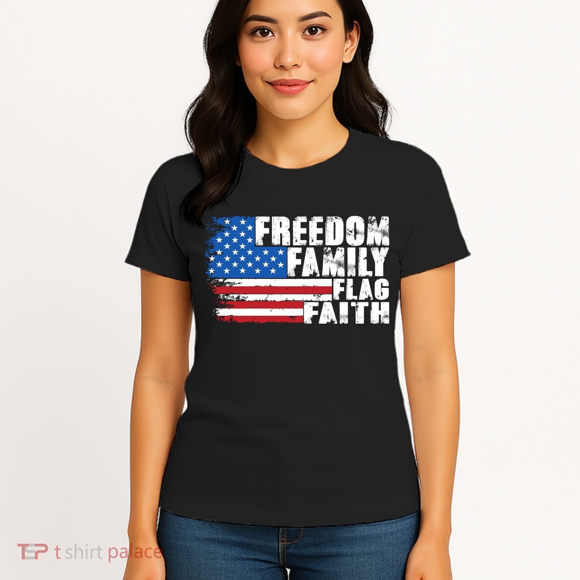 Freedom Family Flag Faith Women's T-Shirt