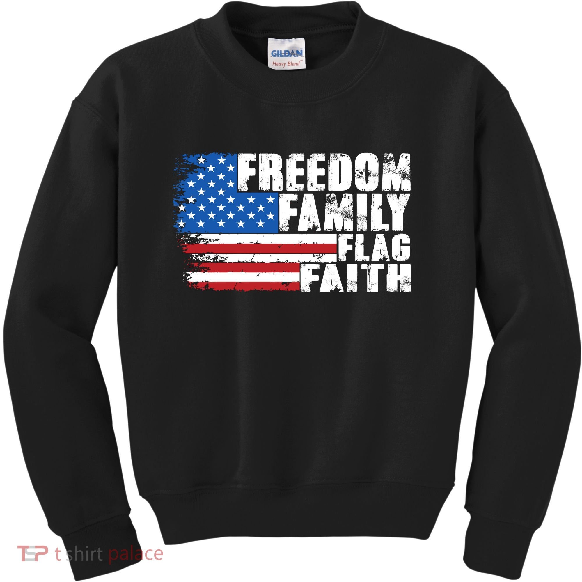 Freedom Family Flag Faith Kids Sweatshirt