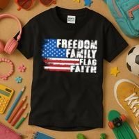Freedom Family Flag Faith Kids T-Shirt thumb 3