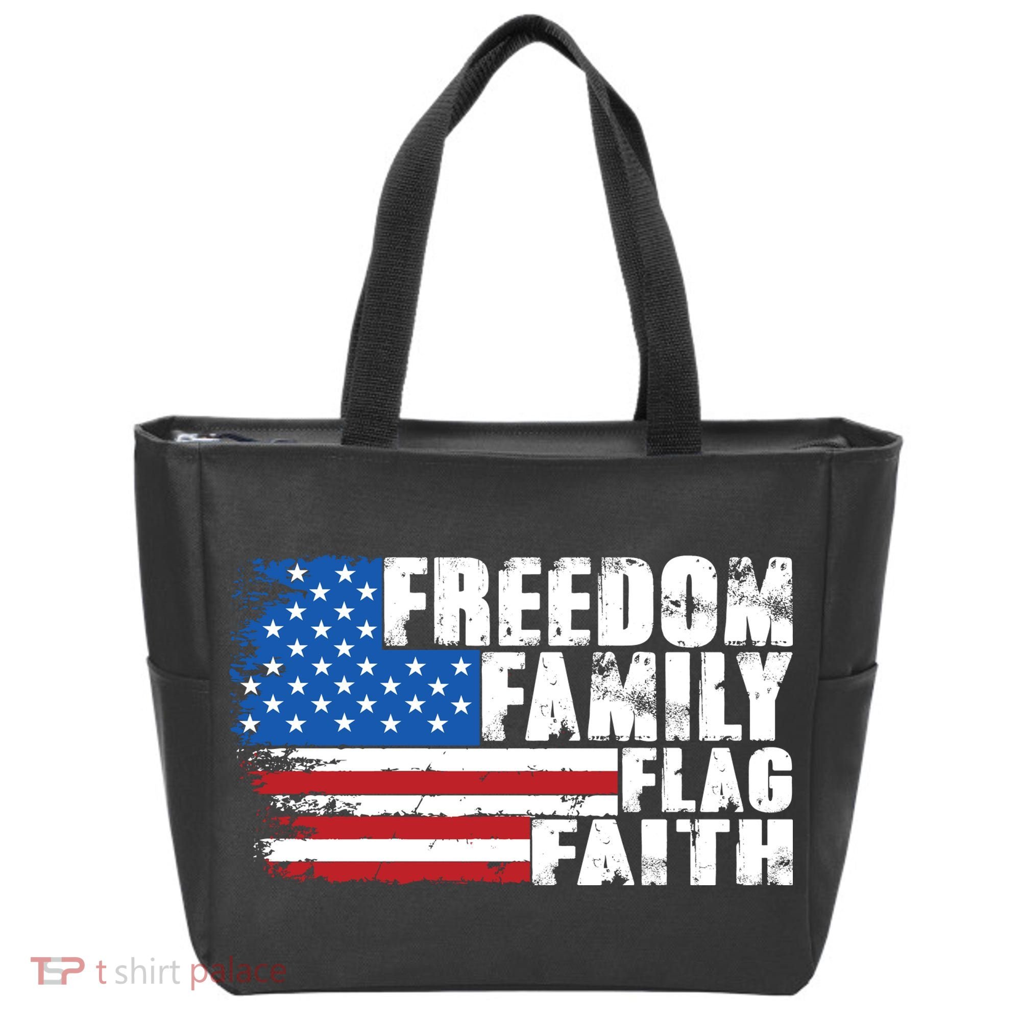 Freedom Family Flag Faith Tote Bag