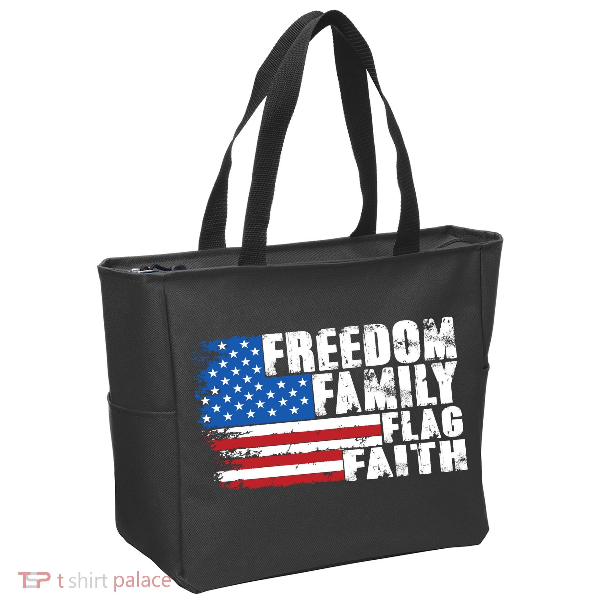 Freedom Family Flag Faith Tote Bag
