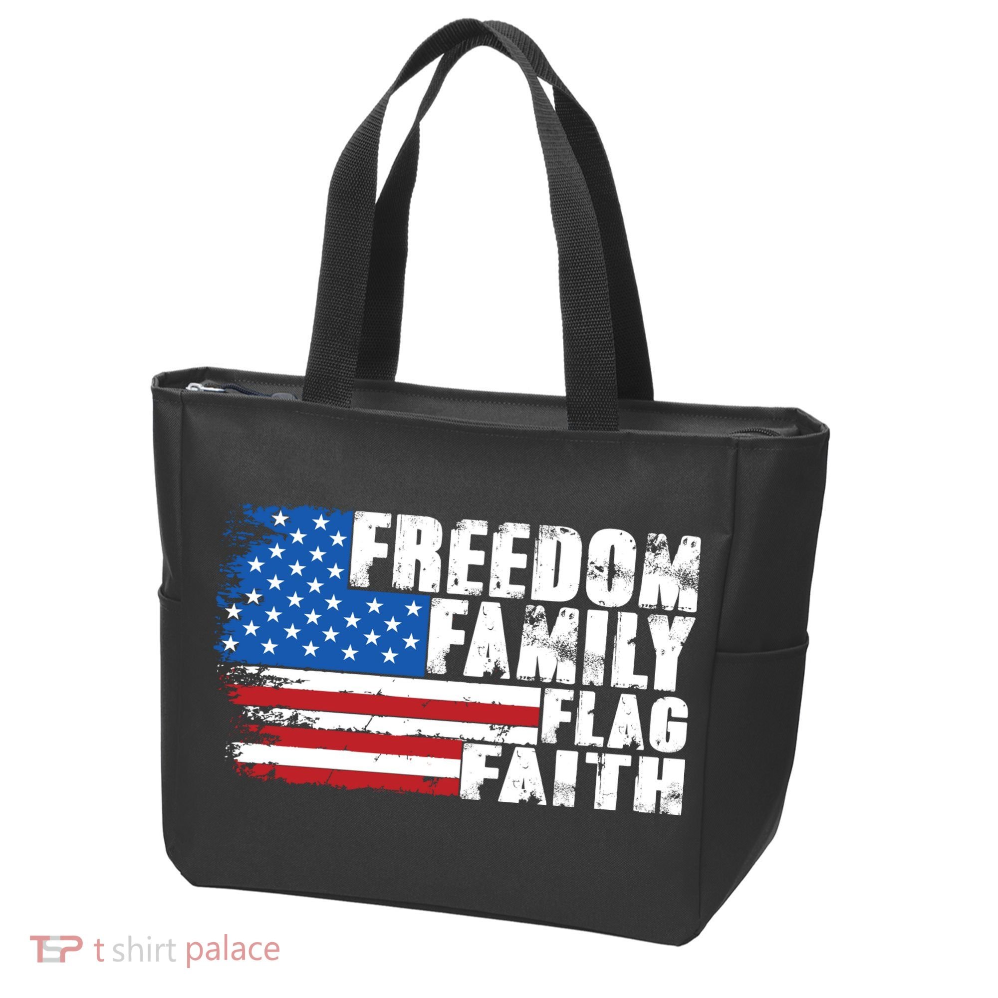 Freedom Family Flag Faith Tote Bag