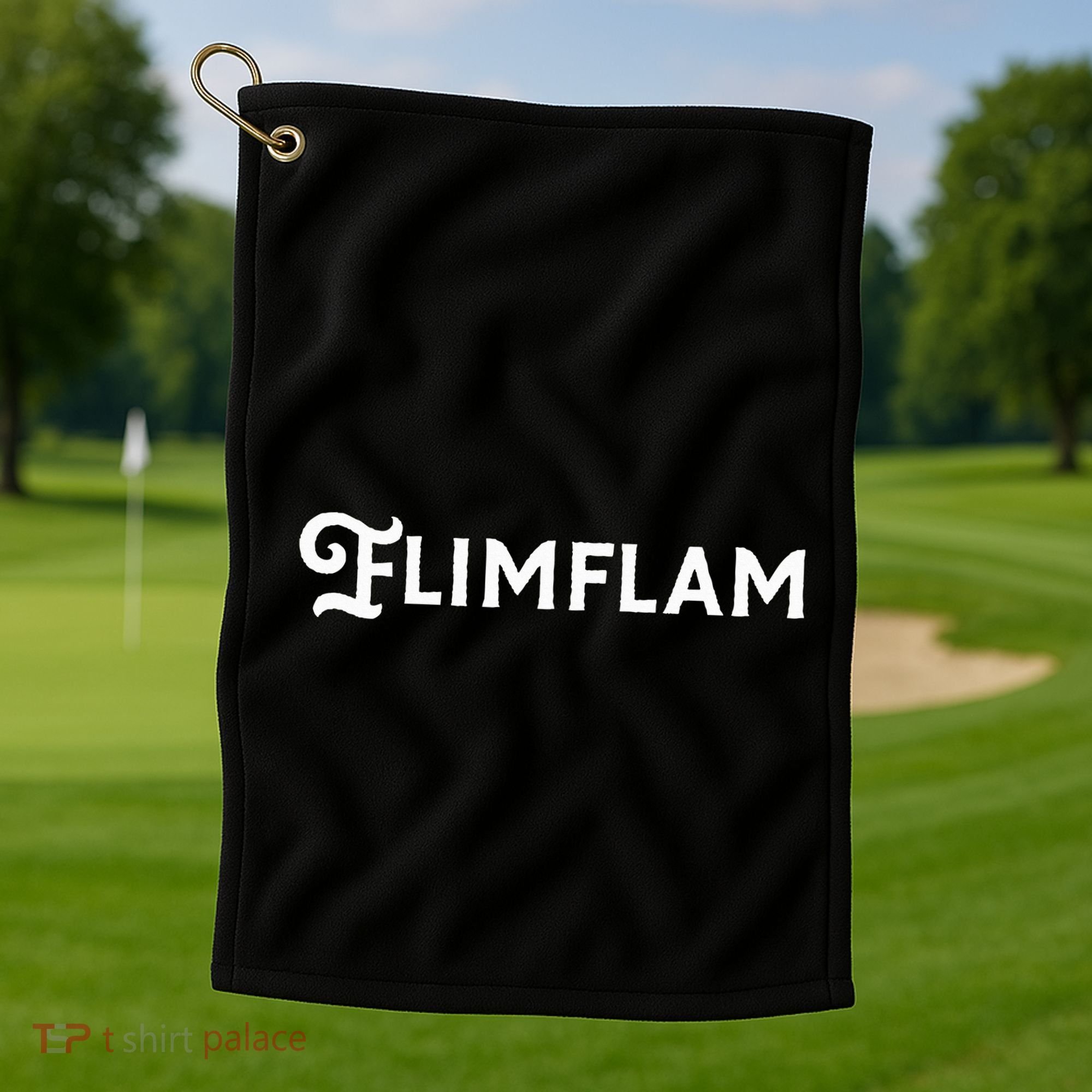 Flimflam Flim Flam Funny Sneaky Swindle Liar Sarcastic Golf Towel