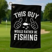 Funny Fishing Fisherman Golf Towel thumb 1