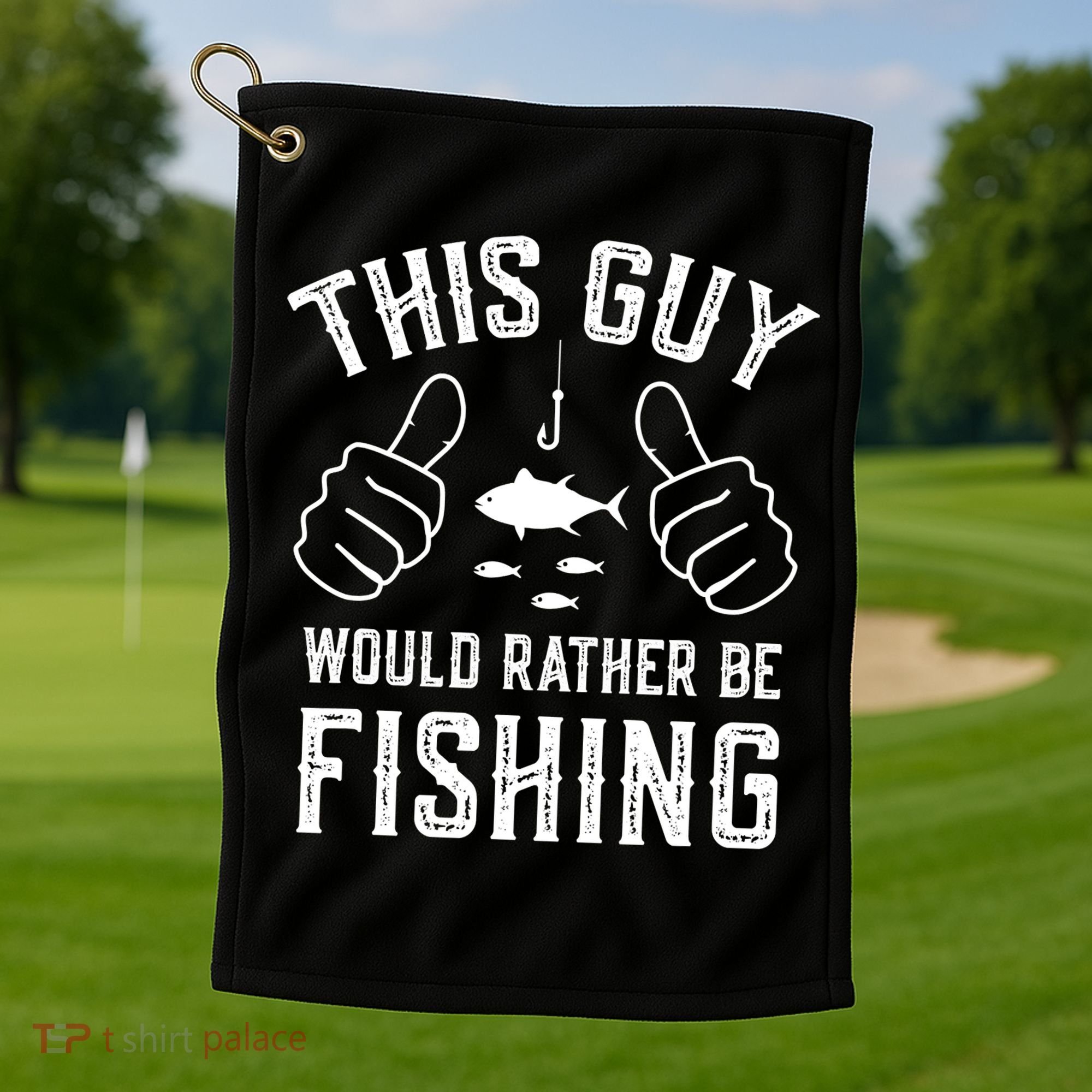 Funny Fishing Fisherman Golf Towel
