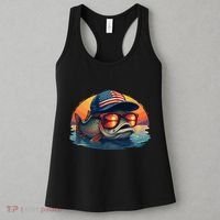 Funny Fishing & Fisherman American Flag Trout Sunset Women's Tank Top thumb 3