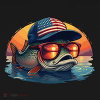 Funny Fishing & Fisherman American Flag Trout Sunset Women's Tank Top thumb 5