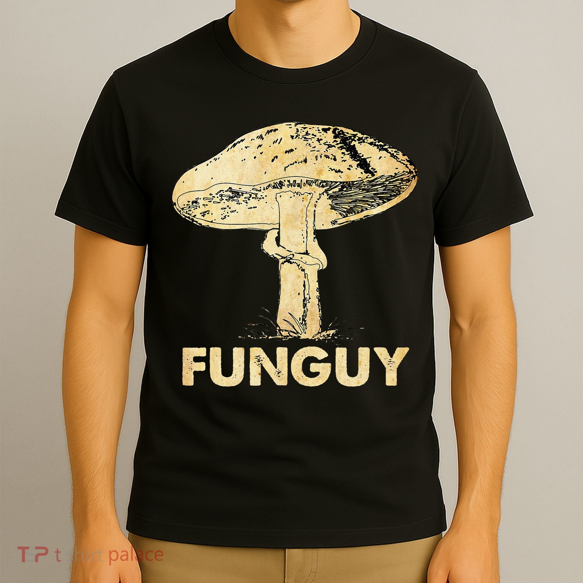 Funguy Funny Fungi Fungus Mushroom Men Funny Guy Vintage T-Shirt