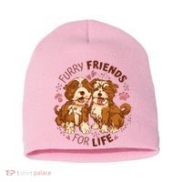 Furry Friends For Life Short Acrylic Beanie thumb 0