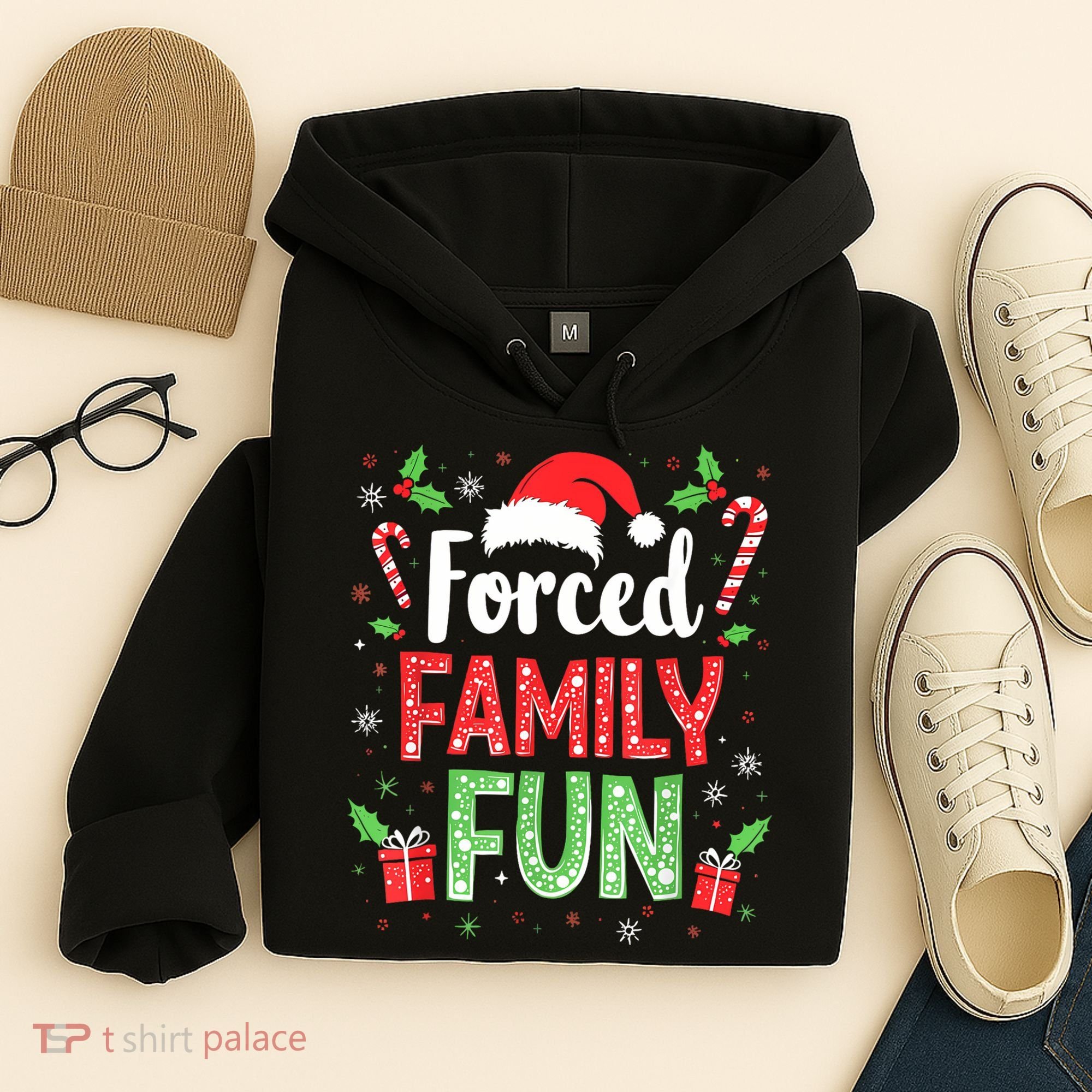Forced Family Fun Sarcastic Christmas Funny Hoodie