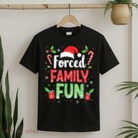 Forced Family Fun Sarcastic Christmas Funny T-Shirt thumb 2