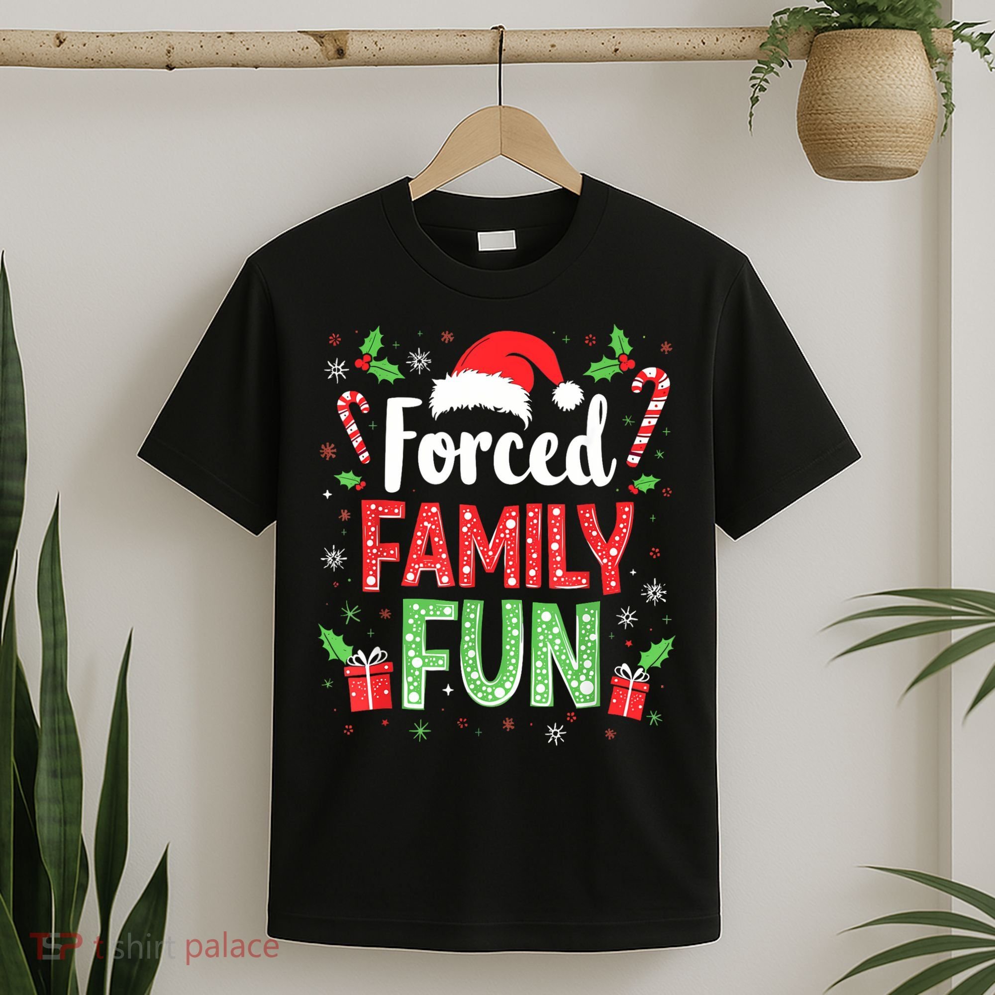 Forced Family Fun Sarcastic Christmas Funny T-Shirt