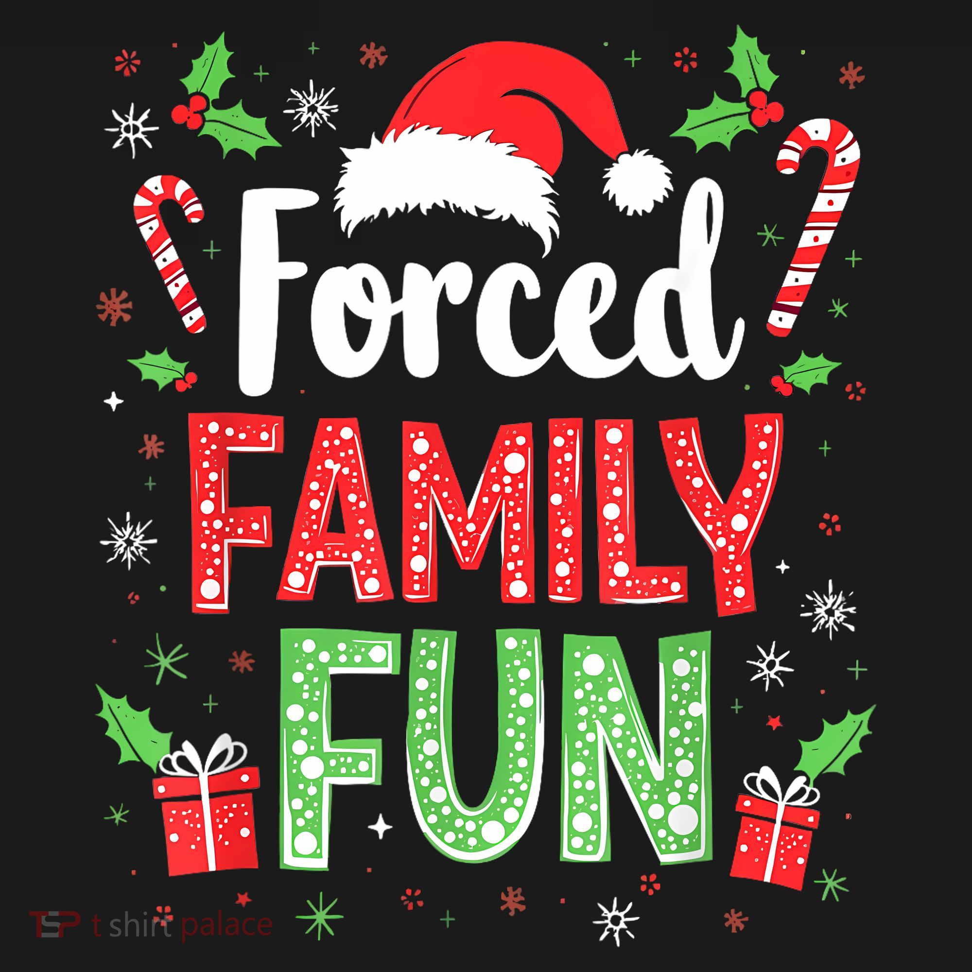 Forced Family Fun Sarcastic Christmas Funny Polo