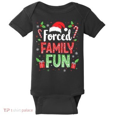 Forced Family Fun Sarcastic Christmas Funny Baby Bodysuit