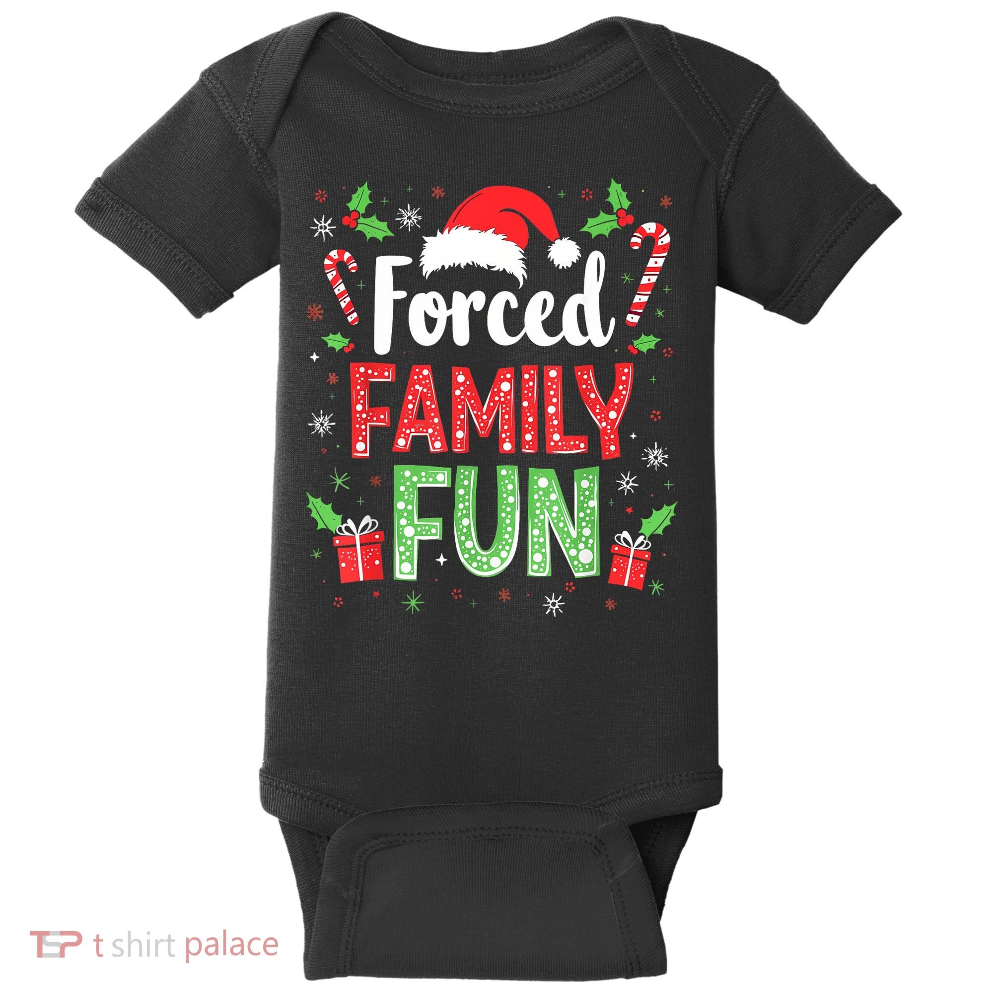 Forced Family Fun Sarcastic Christmas Funny Baby Bodysuit