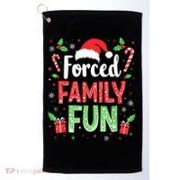 Forced Family Fun Sarcastic Christmas Funny Golf Towel thumb 0