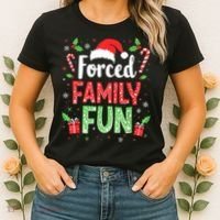 Forced Family Fun Sarcastic Christmas Funny Women's T-Shirt thumb 2