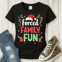 Forced Family Fun Sarcastic Christmas Funny Women's T-Shirt thumb 3