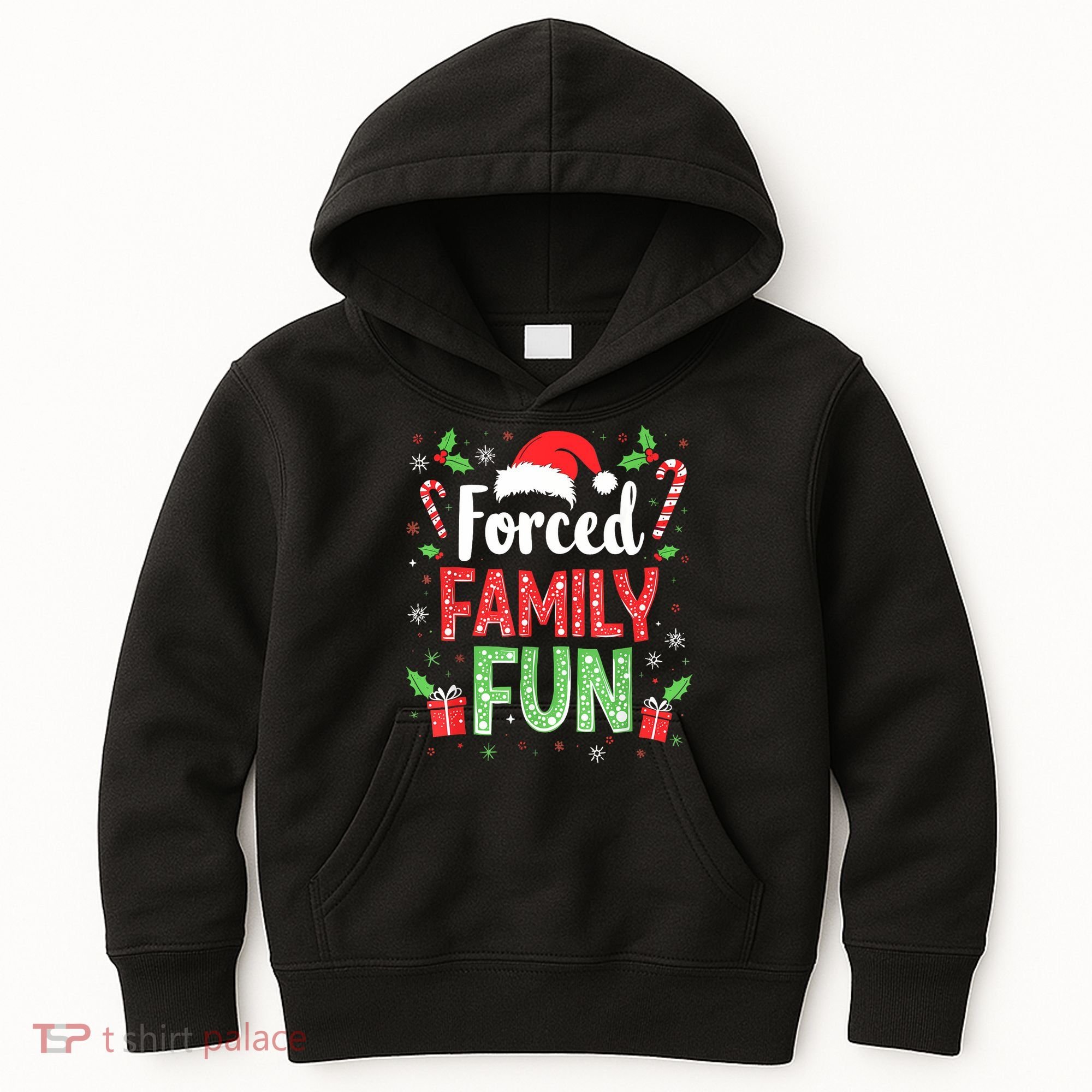 Forced Family Fun Sarcastic Christmas Funny Kids Hoodie