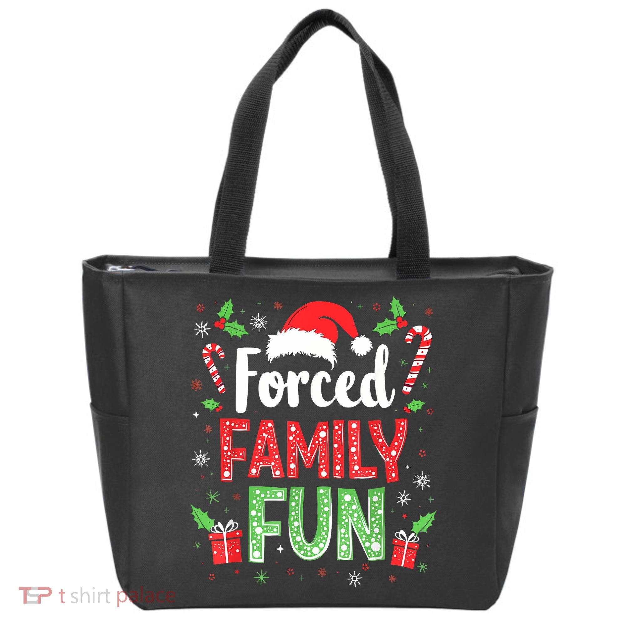 Forced Family Fun Sarcastic Christmas Funny Tote Bag
