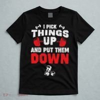 Funny Fitness Gym I Pick Things Up And Put Them Down T-Shirt thumb 5