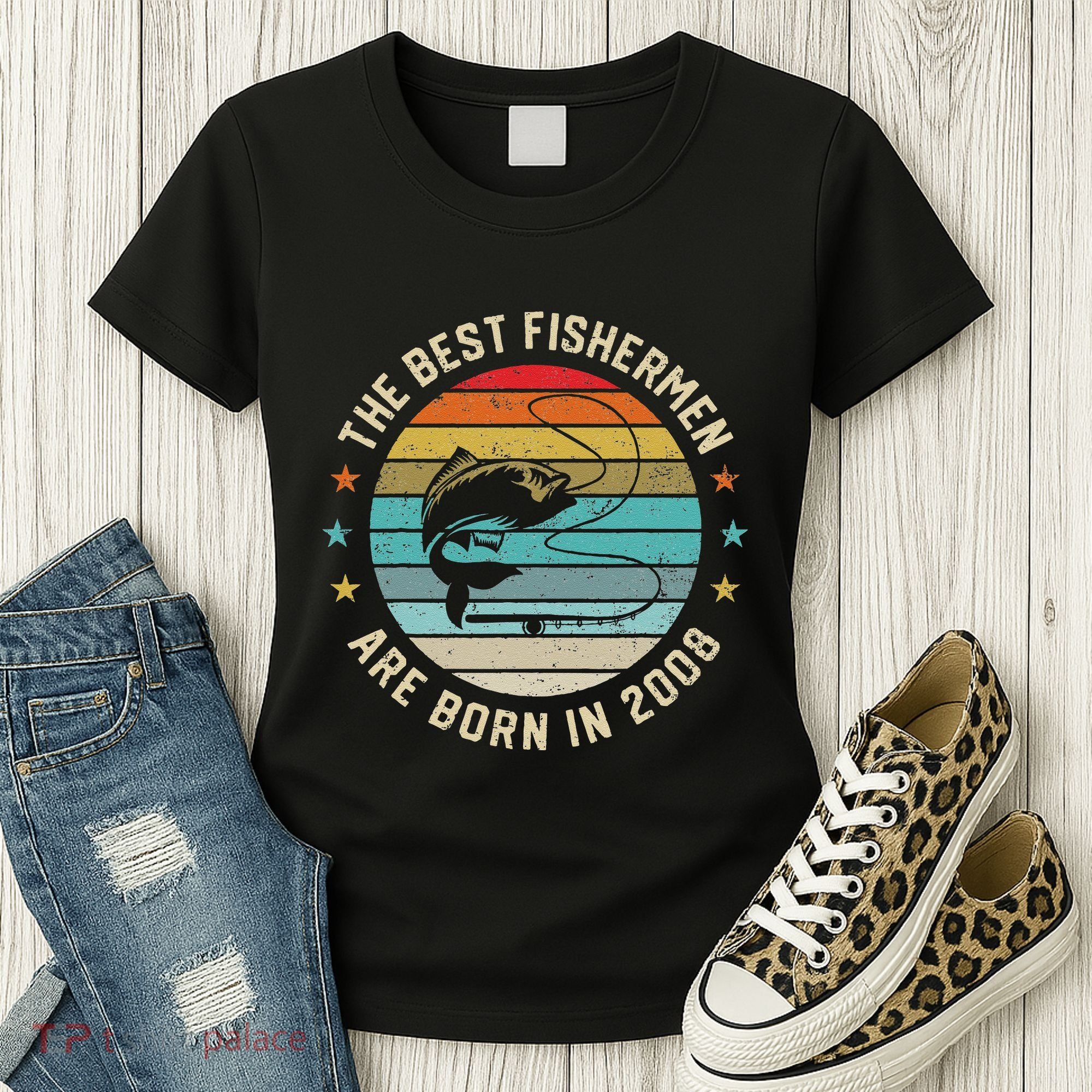 Fishing Fisherman Gift For 12 Year Old 12th Birthday 2008 Women's T-Shirt