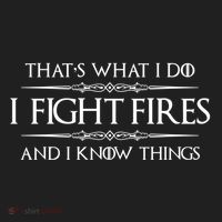 Firefighter Funny Gift I Fight Fires And I Know Things Funny Gift Beanie thumb 2